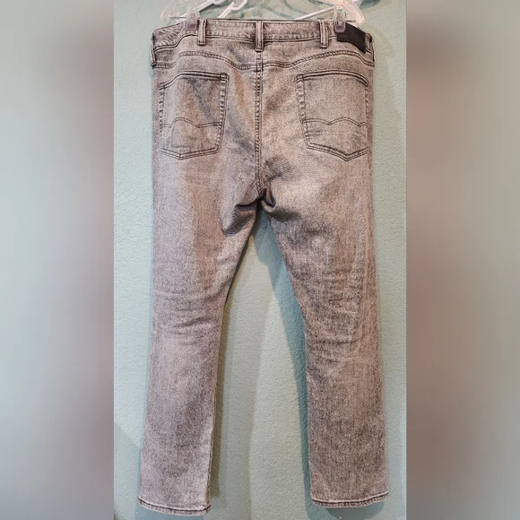 American Eagle 90s Grunge Jeans Mens 38x30 Gray Denim Cotton Stretch Mid Rise - Picture 6 of 8